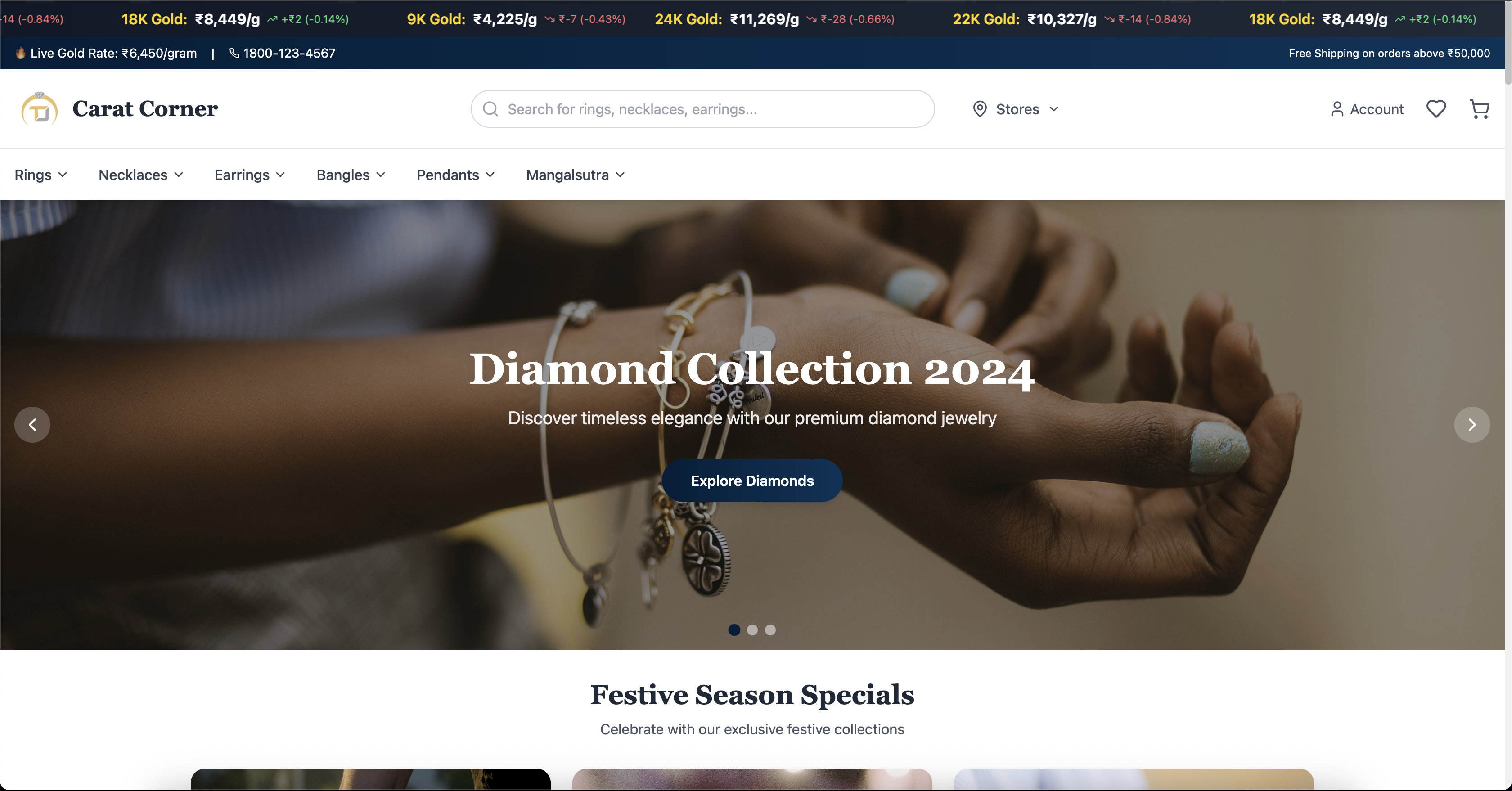 Tayba Jewellers - E-Commerce Platform project by nLivTech Mumbai